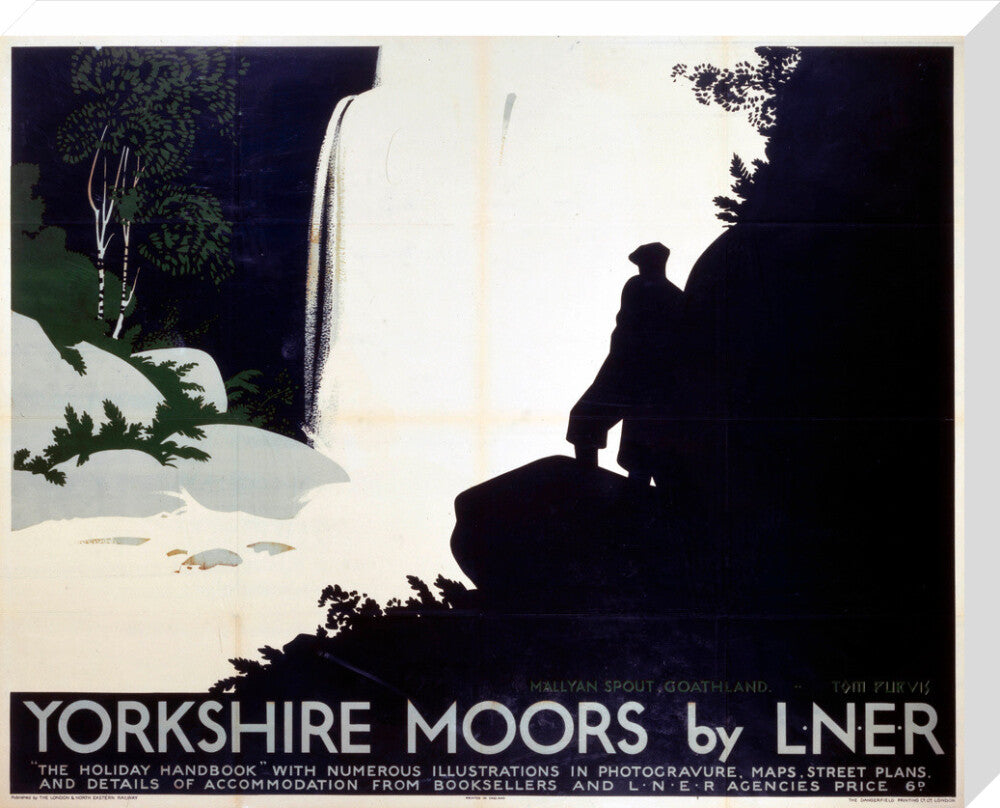 'Yorkshire Moors', LNER poster, 1923-1947. stretched canvas large none Art Print - Science Museum Shop