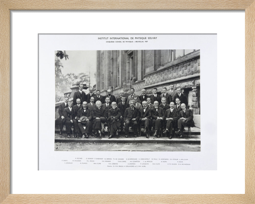 Fifth Solvay Physics Conference, Brussels, 1927. art print extra small natural Art Print - Science Museum Shop
