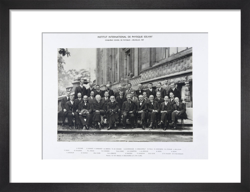 Fifth Solvay Physics Conference, Brussels, 1927. art print small black Art Print - Science Museum Shop