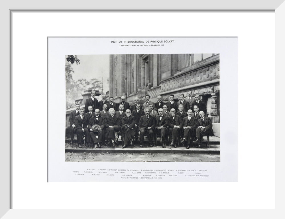 Fifth Solvay Physics Conference, Brussels, 1927. art print small white Art Print - Science Museum Shop