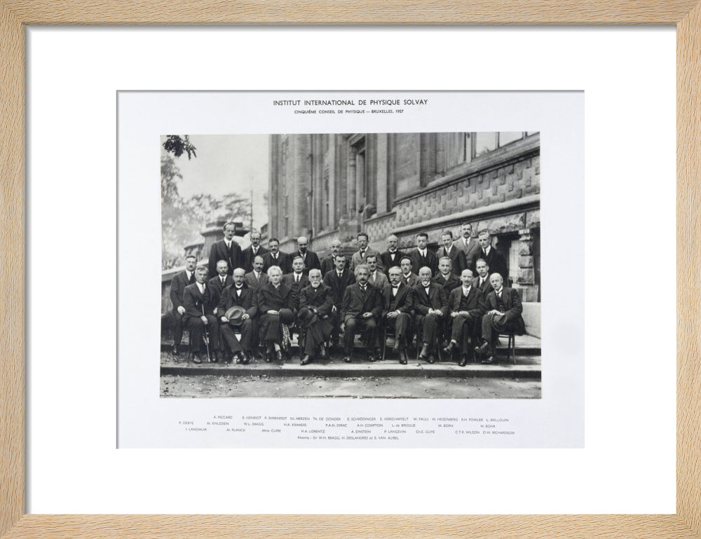Fifth Solvay Physics Conference, Brussels, 1927. art print small natural Art Print - Science Museum Shop