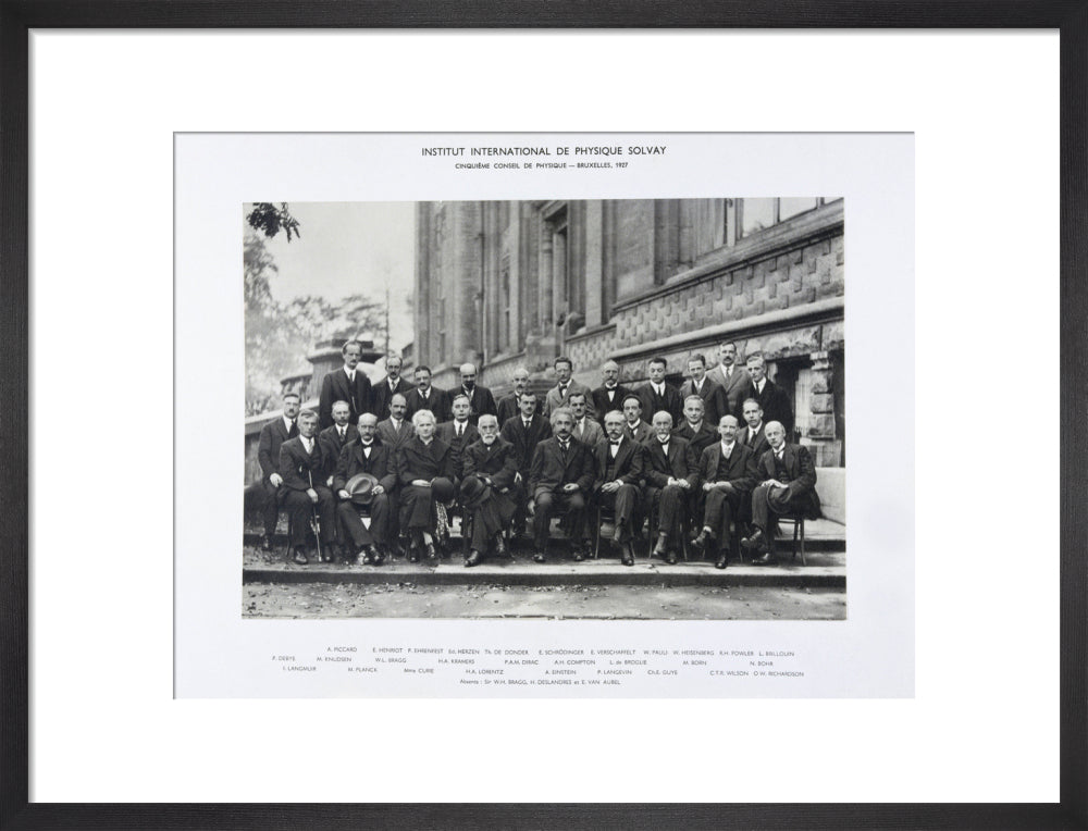 Fifth Solvay Physics Conference, Brussels, 1927. art print medium black Art Print - Science Museum Shop