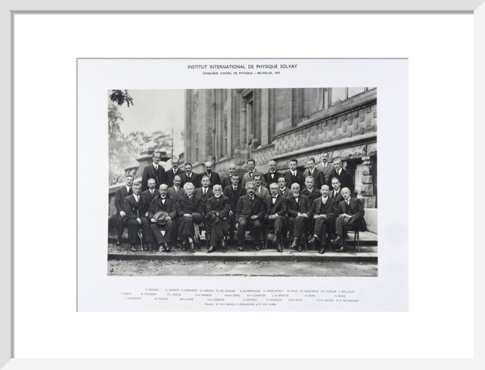 Fifth Solvay Physics Conference, Brussels, 1927. art print medium white Art Print - Science Museum Shop