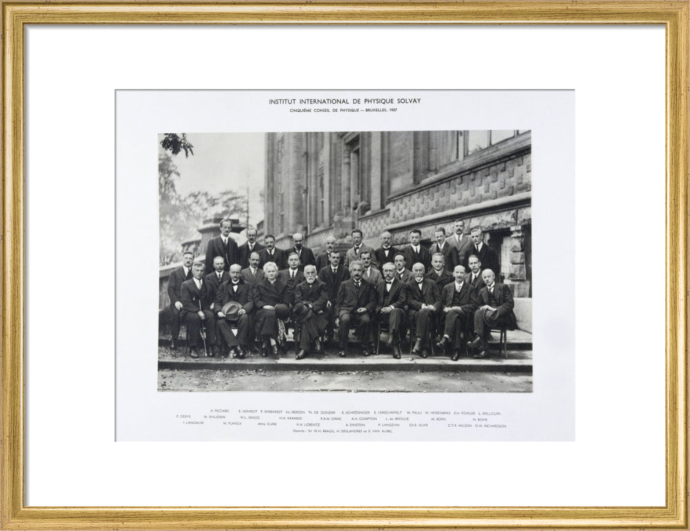 Fifth Solvay Physics Conference, Brussels, 1927. art print medium gold Art Print - Science Museum Shop
