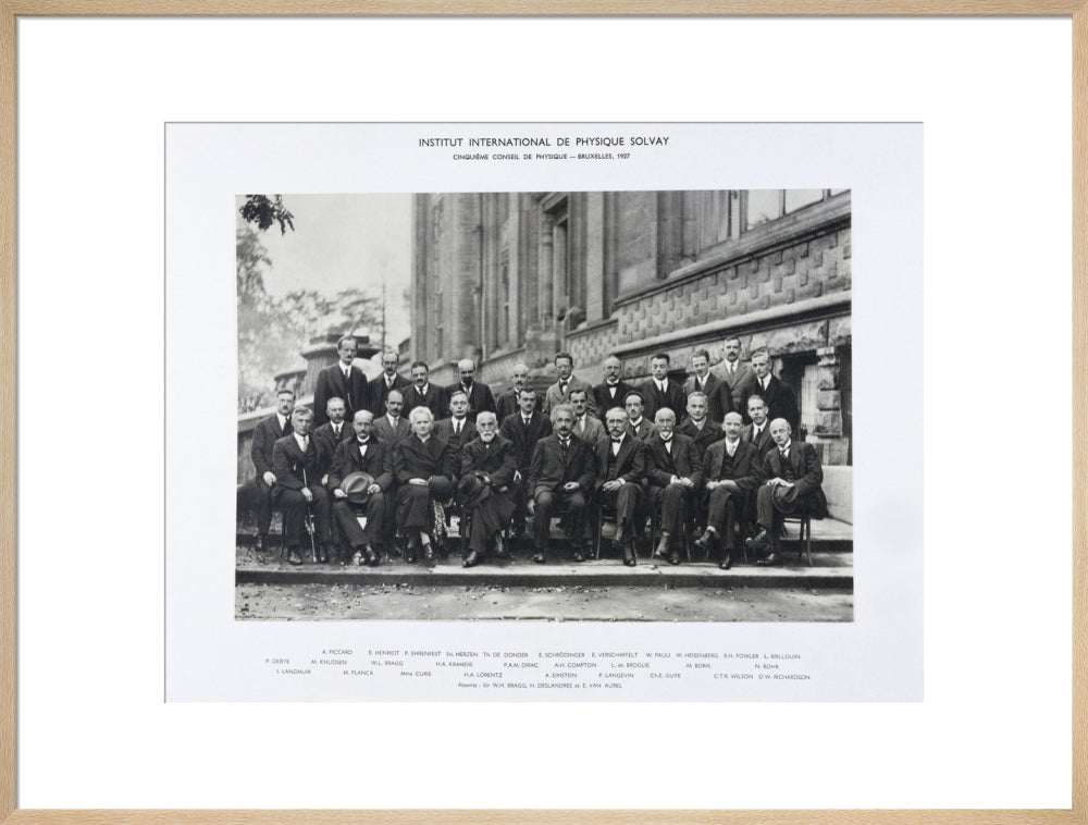 Fifth Solvay Physics Conference, Brussels, 1927. art print extra large natural Art Print - Science Museum Shop