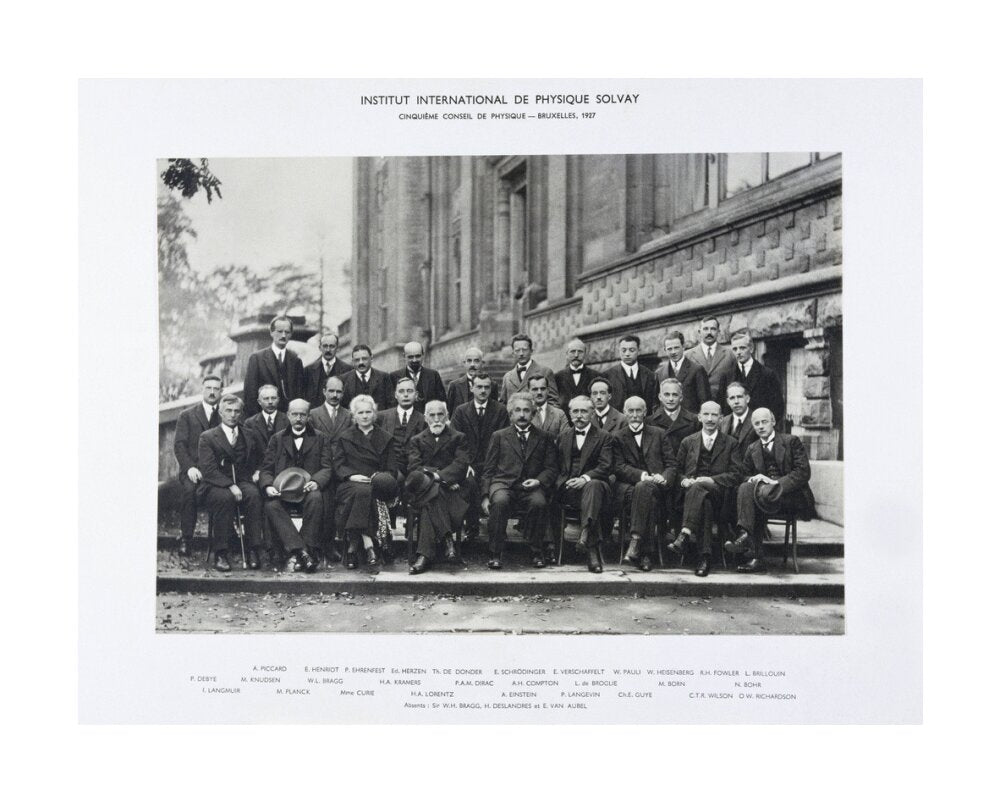 Fifth Solvay Physics Conference, Brussels, 1927. unstretched canvas large none Art Print - Science Museum Shop