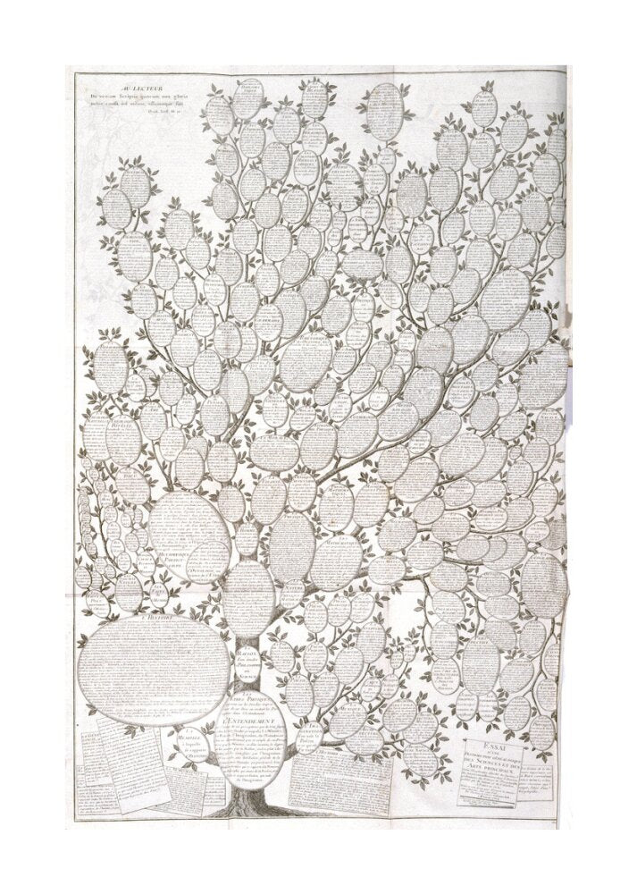 'Tree of knowledge', 1751-1765. unstretched canvas large none Art Print - Science Museum Shop