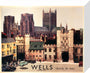 Wells, Somerset, BR (WR) poster, c 1950s. stretched canvas small none Art Print - Science Museum Shop