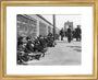 Miners resting at Central Station, Blackpool, 21 June 1919. art print extra small gold Art Print - Science Museum Shop