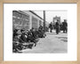 Miners resting at Central Station, Blackpool, 21 June 1919. art print extra small natural Art Print - Science Museum Shop