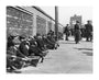 Miners resting at Central Station, Blackpool, 21 June 1919. unstretched canvas extra large none Art Print - Science Museum Shop