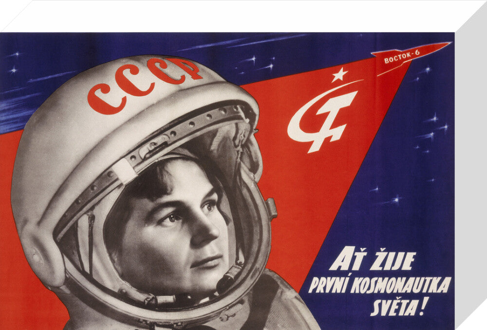 Valentina Vladimirovna Tereshkova, Russian cosmonaut, 1963. stretched canvas small none Art Print - Science Museum Shop
