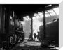 Grimy 8F and Class 5 steam locomotives. stretched canvas small none Art Print - Science Museum Shop