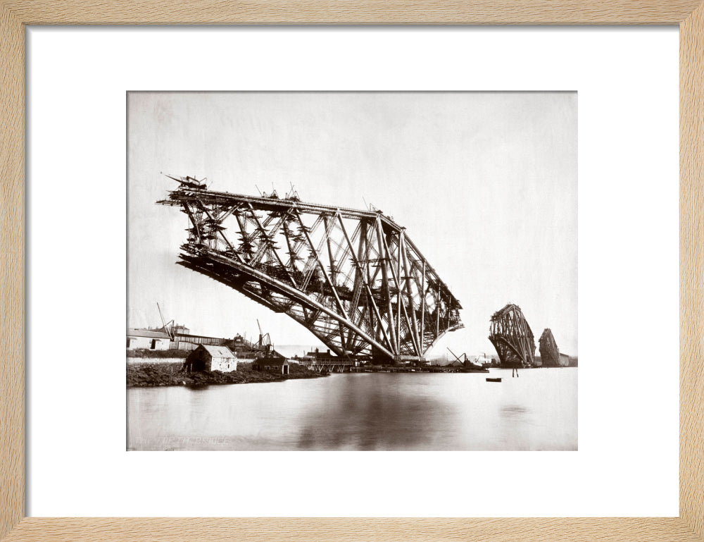 Construction of the Forth Railway Bridge, 1887. art print small natural Art Print - Science Museum Shop