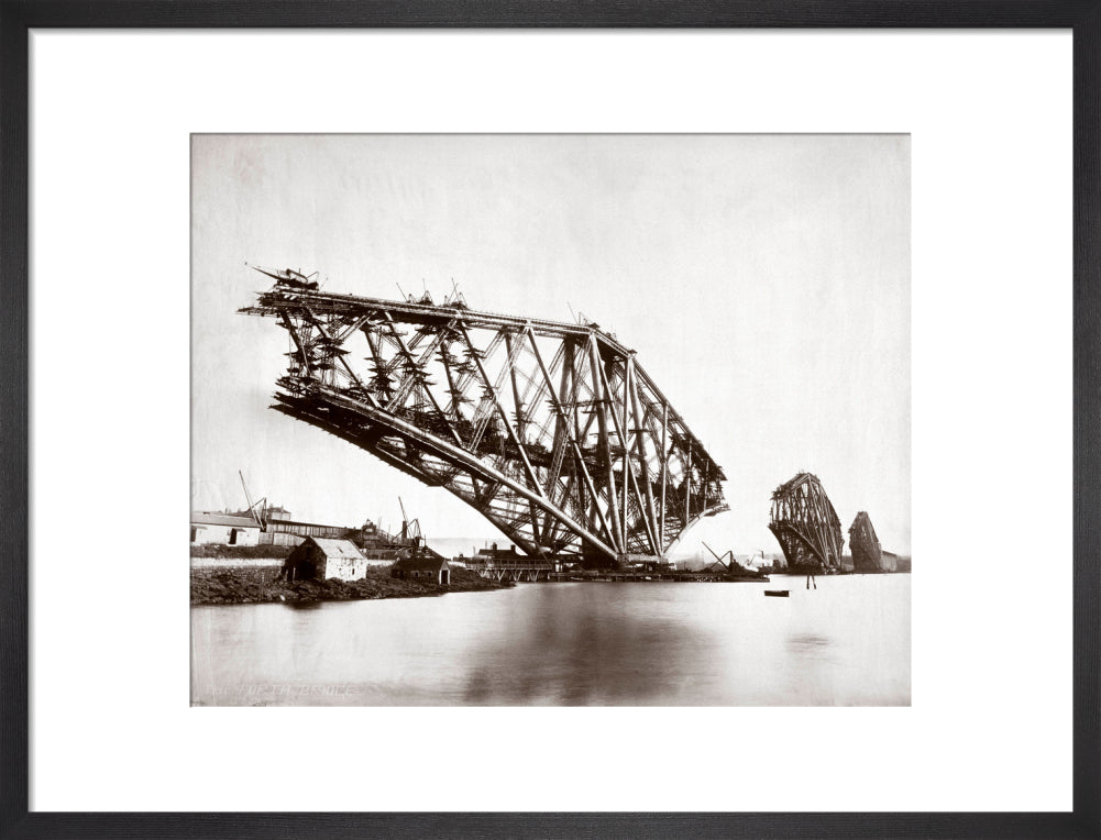 Construction of the Forth Railway Bridge, 1887. art print medium black Art Print - Science Museum Shop
