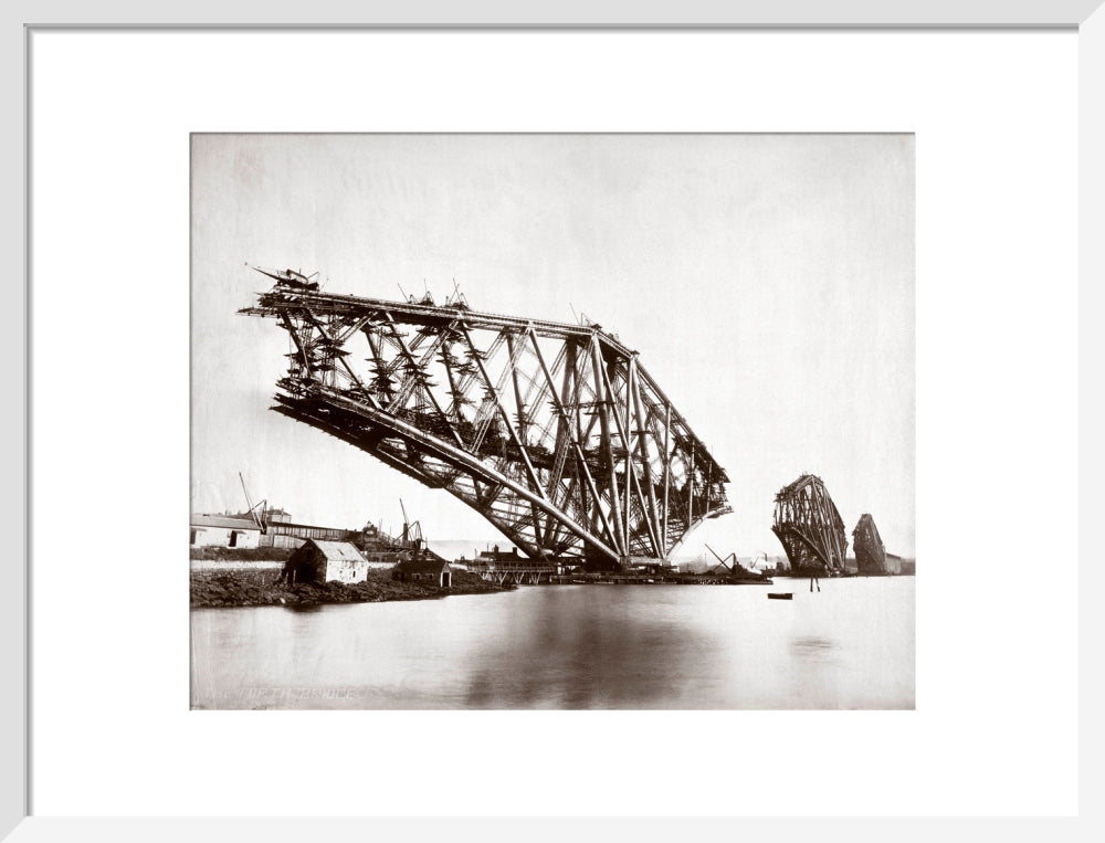 Construction of the Forth Railway Bridge, 1887. art print medium white Art Print - Science Museum Shop