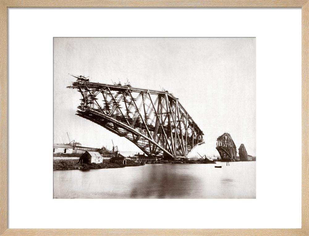 Construction of the Forth Railway Bridge, 1887. art print medium natural Art Print - Science Museum Shop