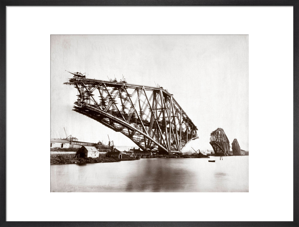 Construction of the Forth Railway Bridge, 1887. art print large black Art Print - Science Museum Shop