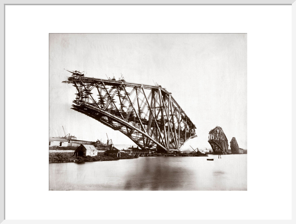 Construction of the Forth Railway Bridge, 1887. art print extra large white Art Print - Science Museum Shop