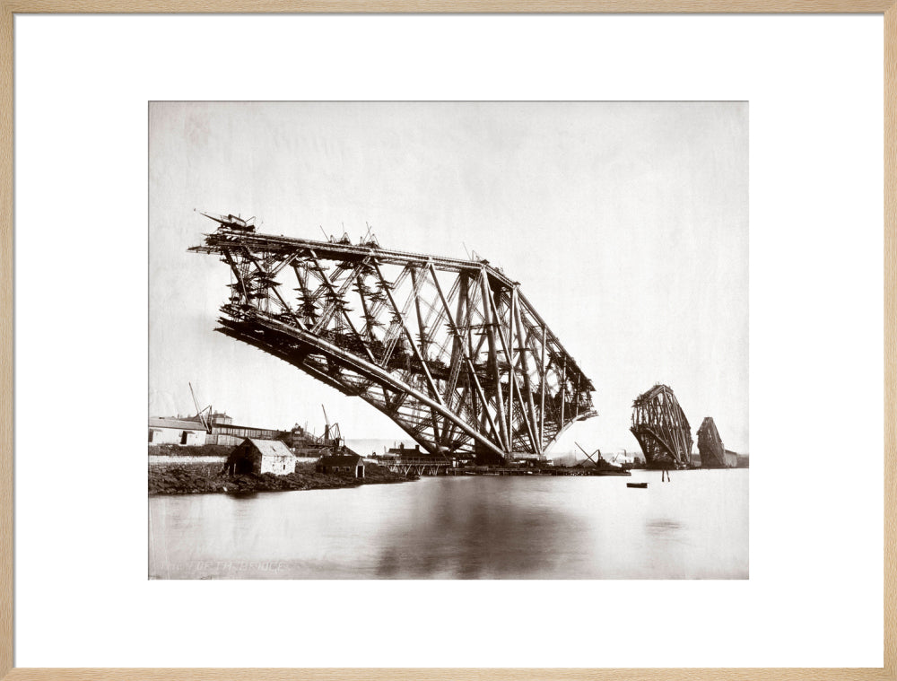 Construction of the Forth Railway Bridge, 1887. art print extra large natural Art Print - Science Museum Shop
