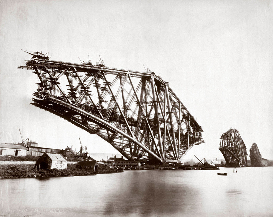 Construction of the Forth Railway Bridge, 1887. Art Print - Science Museum Shop