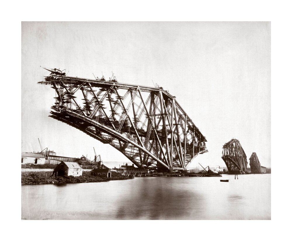 Construction of the Forth Railway Bridge, 1887. unstretched canvas large none Art Print - Science Museum Shop