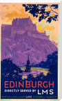 'Edinburgh, directly served by LMS', poster, c 1930s. stretched canvas extra large none Art Print - Science Museum Shop