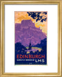 'Edinburgh, directly served by LMS', poster, c 1930s. art print extra small gold Art Print - Science Museum Shop