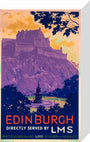'Edinburgh, directly served by LMS', poster, c 1930s. stretched canvas small none Art Print - Science Museum Shop