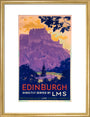 'Edinburgh, directly served by LMS', poster, c 1930s. art print medium gold Art Print - Science Museum Shop
