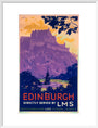 'Edinburgh, directly served by LMS', poster, c 1930s. art print large white Art Print - Science Museum Shop