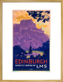 'Edinburgh, directly served by LMS', poster, c 1930s. art print large gold Art Print - Science Museum Shop