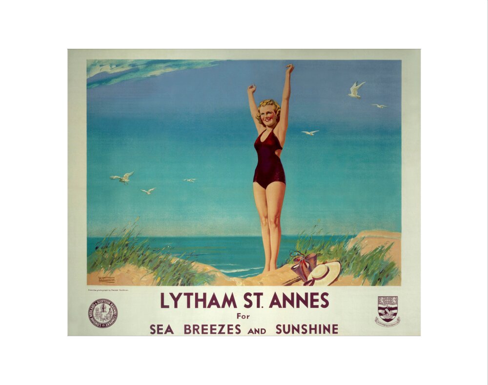 'Lytham St Annes for Sea Breezes and Sunshine', LMS poster, 1923-1947. art print extra small none Art Print - Science Museum Shop