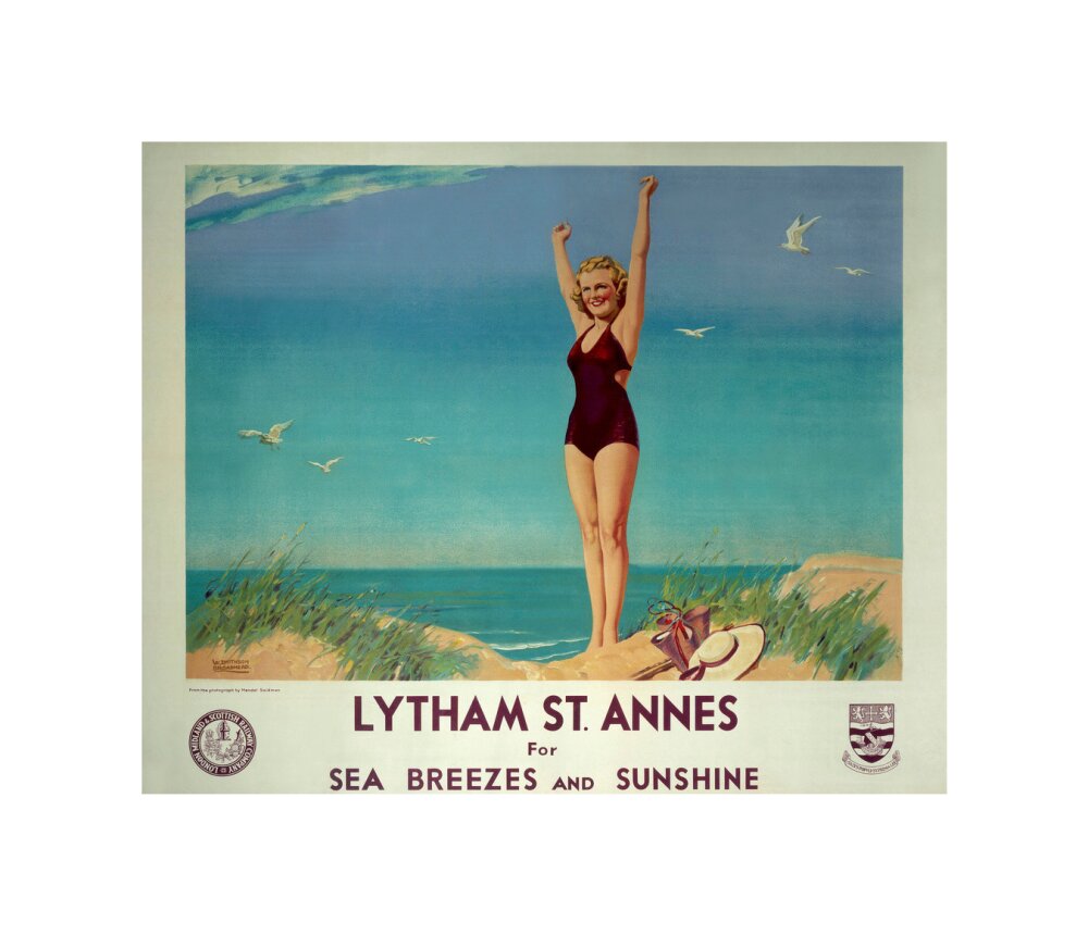 'Lytham St Annes for Sea Breezes and Sunshine', LMS poster, 1923-1947. unstretched canvas small none Art Print - Science Museum Shop