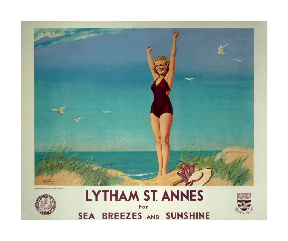 'Lytham St Annes for Sea Breezes and Sunshine', LMS poster, 1923-1947. unstretched canvas large none Art Print - Science Museum Shop