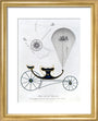 Patent kite and charvolant, 1827. art print extra small gold Art Print - Science Museum Shop