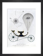 Patent kite and charvolant, 1827. art print small black Art Print - Science Museum Shop