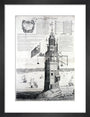 The first Eddystone lighthouse, Devon, 1703. art print small black Art Print - Science Museum Shop