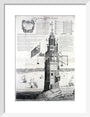 The first Eddystone lighthouse, Devon, 1703. art print small white Art Print - Science Museum Shop