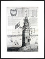 The first Eddystone lighthouse, Devon, 1703. art print extra large black Art Print - Science Museum Shop