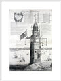 The first Eddystone lighthouse, Devon, 1703. art print extra large white Art Print - Science Museum Shop