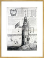 The first Eddystone lighthouse, Devon, 1703. art print extra large gold Art Print - Science Museum Shop