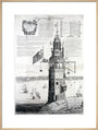 The first Eddystone lighthouse, Devon, 1703. art print extra large natural Art Print - Science Museum Shop
