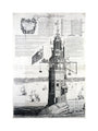 The first Eddystone lighthouse, Devon, 1703. unstretched canvas medium none Art Print - Science Museum Shop