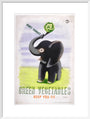 Don't Forget, Green Vegetables Keep You Fit', c 1951. art print large white Art Print - Science Museum Shop