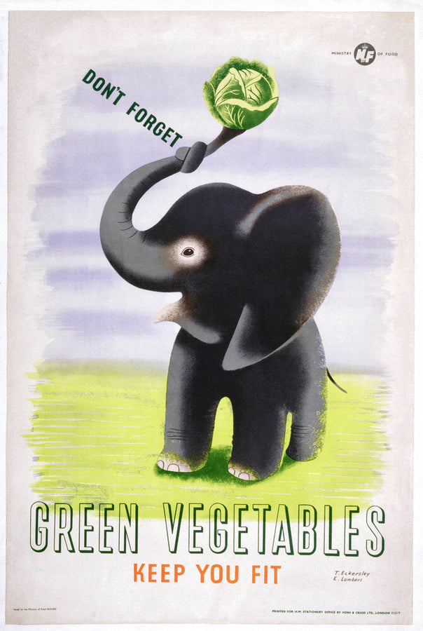 Don't Forget, Green Vegetables Keep You Fit', c 1951. Art Print - Science Museum Shop
