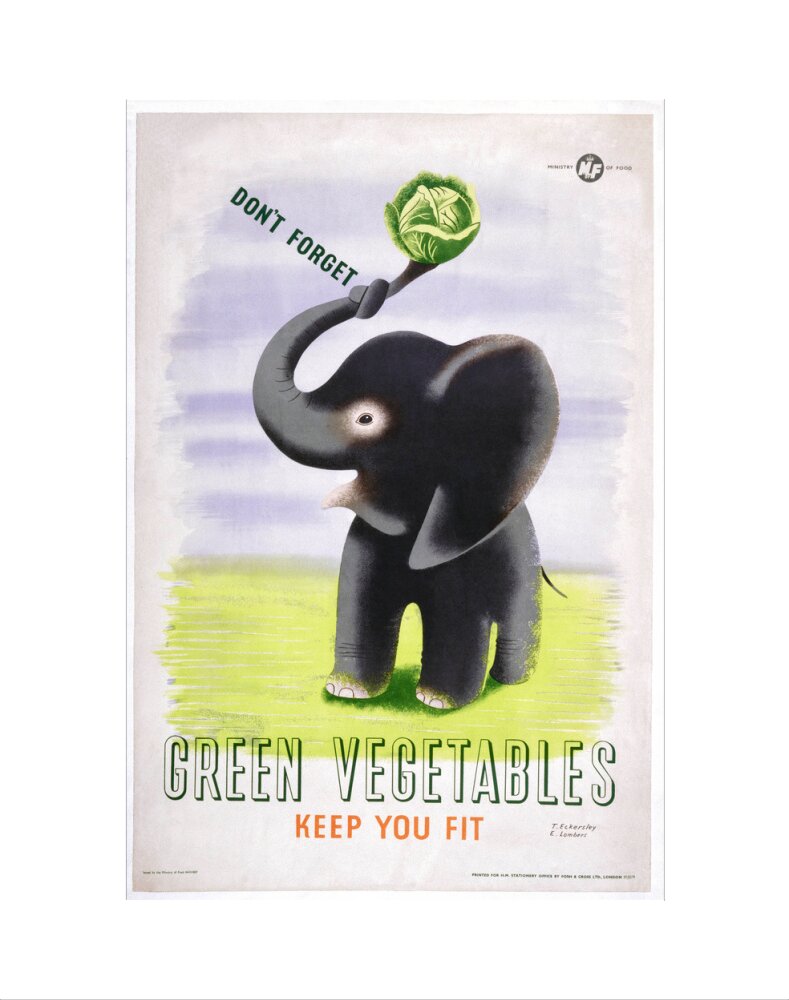 Don't Forget, Green Vegetables Keep You Fit', c 1951. art print extra small none Art Print - Science Museum Shop