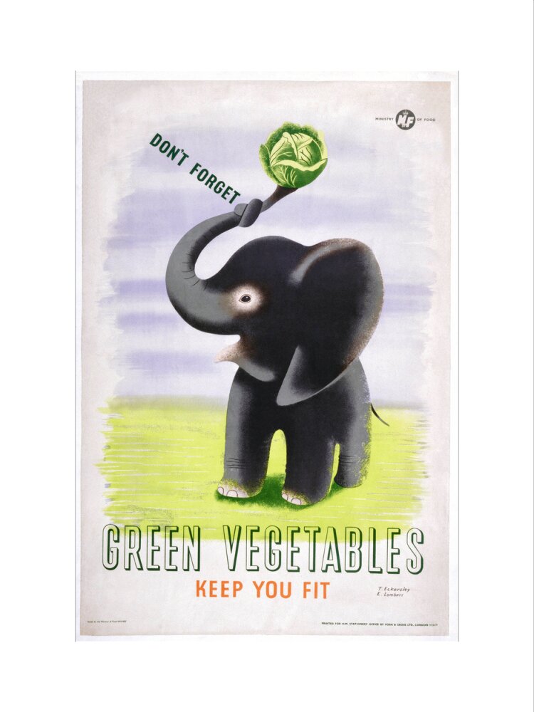 Don't Forget, Green Vegetables Keep You Fit', c 1951. art print small none Art Print - Science Museum Shop