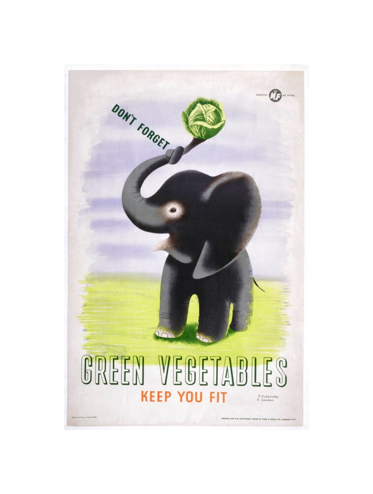 Don't Forget, Green Vegetables Keep You Fit', c 1951. unstretched canvas small none Art Print - Science Museum Shop