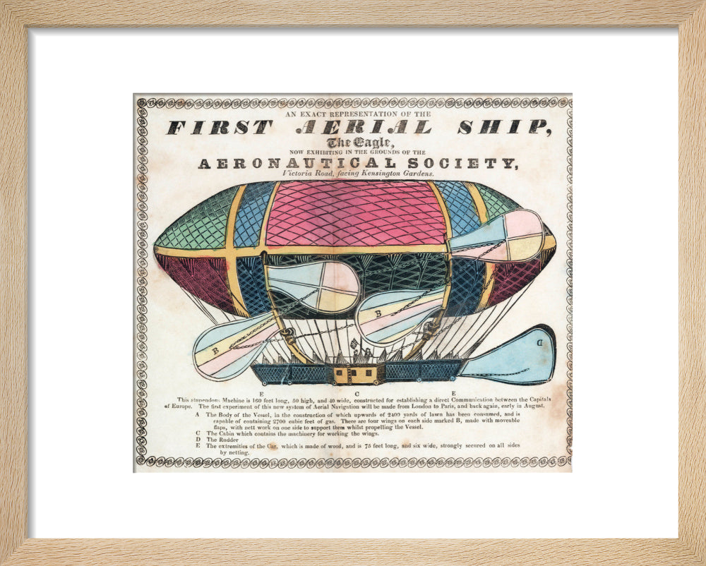 The 'Eagle', the 'First Aerial Ship', 1834. art print extra small natural Art Print - Science Museum Shop